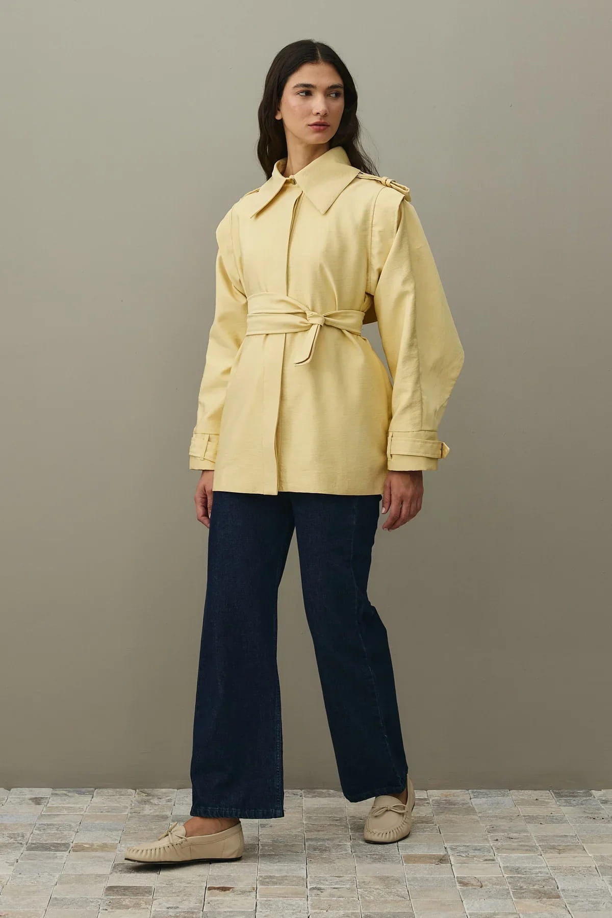 Yellow epaulette detail jacket