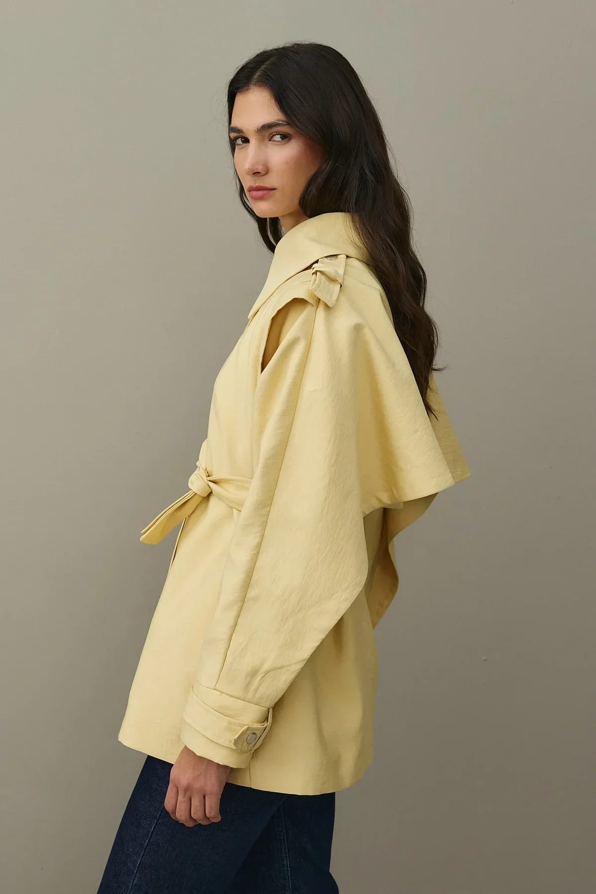 Yellow epaulette detail jacket