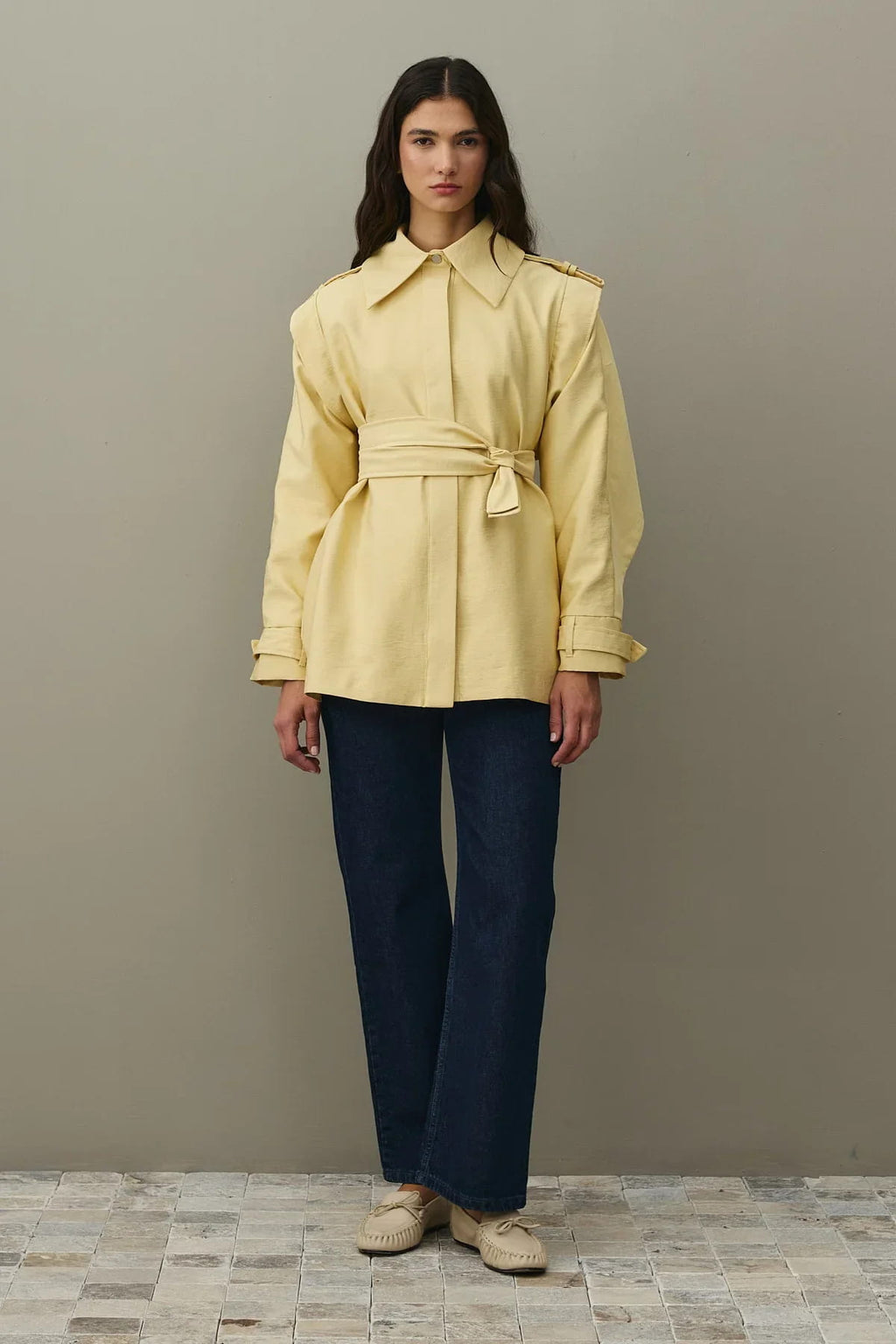 Yellow epaulette detail jacket