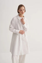 Ecru Poplin Long Shirt