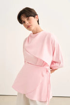 Pink Organic Cotton Belted Blouse