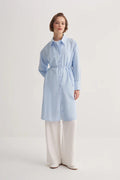 Blue Poplin Long Shirt