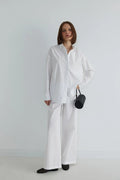 White basic oversize suit