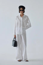 White basic oversize suit