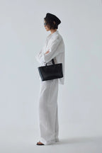 White basic oversize suit