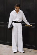 White basic oversize suit
