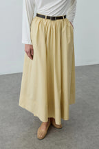Yellow Gathered Maxi Skirt