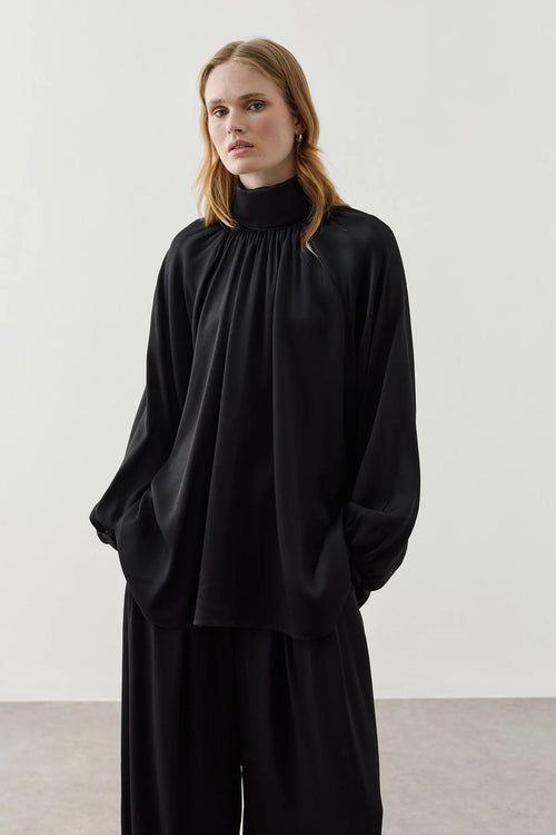 Black Ruched Pants Suit