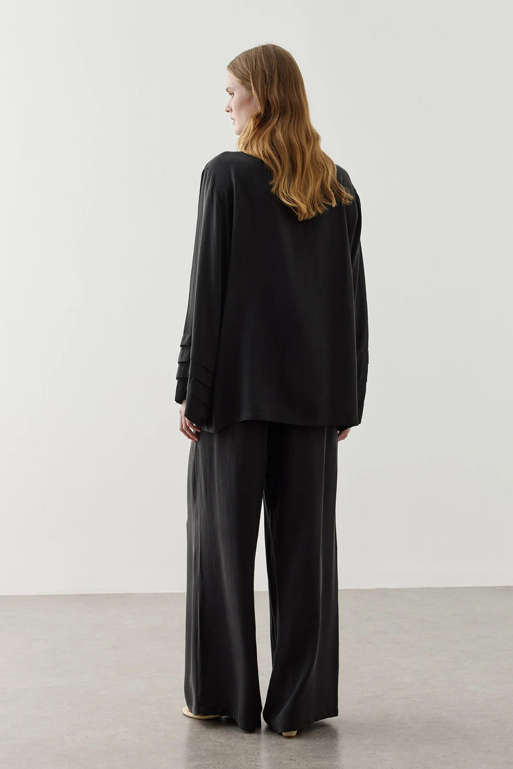 Black Ruched Pants Suit