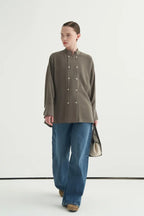 Khaki Modal Draped Blouse