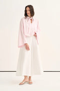 Pink Striped Cape Blouse