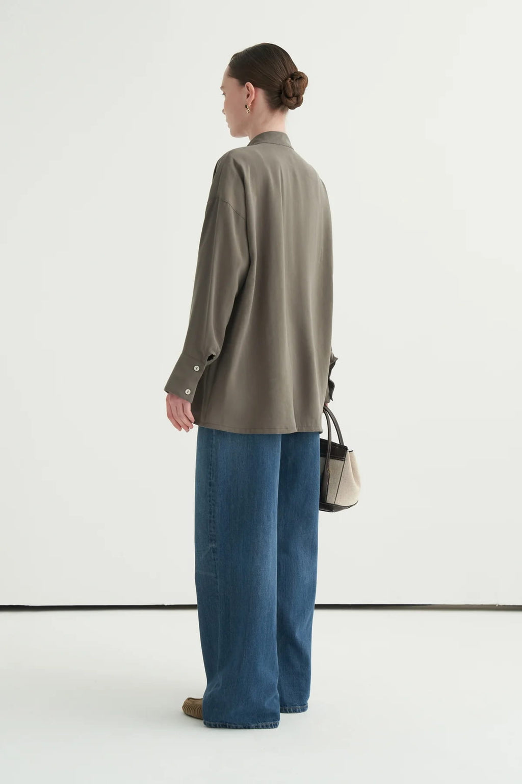 Khaki Modal Draped Blouse