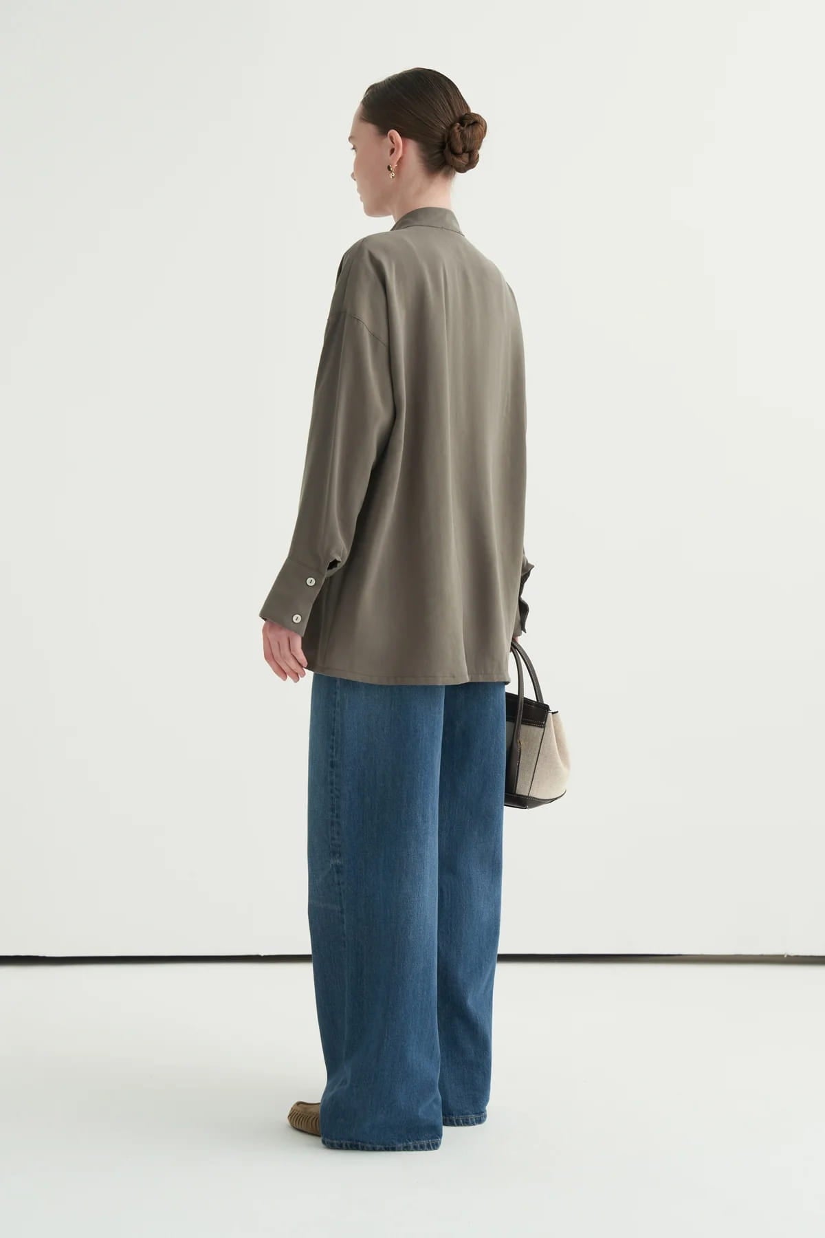 Khaki Modal Draped Blouse