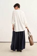 Ecru Tie Sleeve Sweatshirt