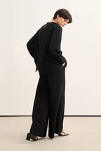 Black Organic Cotton Belted Blouse