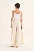 Ecru Flared Trousers Skirt