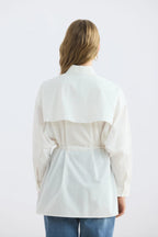 Ecru Oversized Belted Shirt