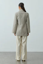 Natural striped tie-up shirt