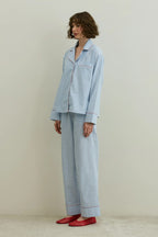 Blue Striped Pijama Suit