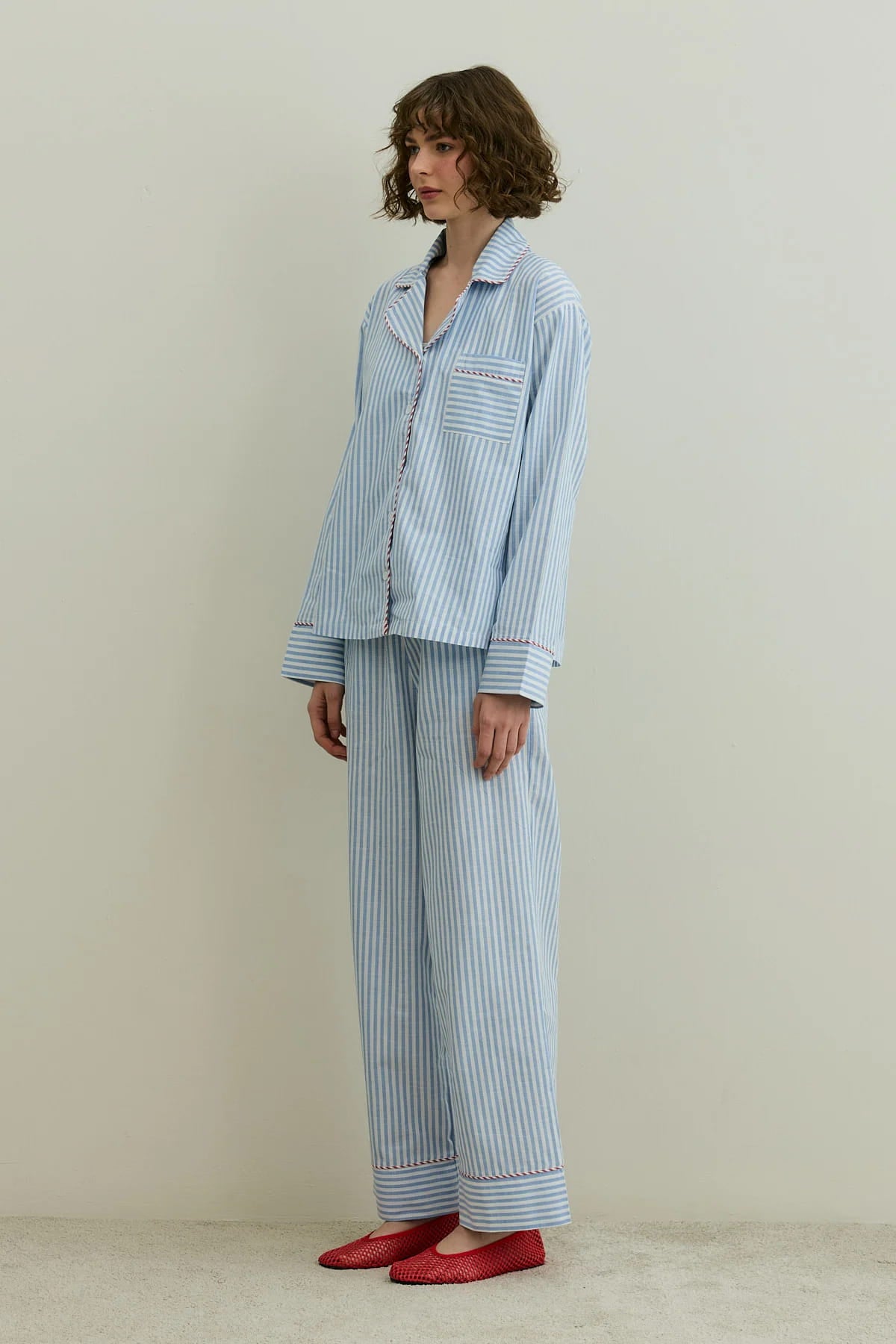Blue Striped Pijama Suit