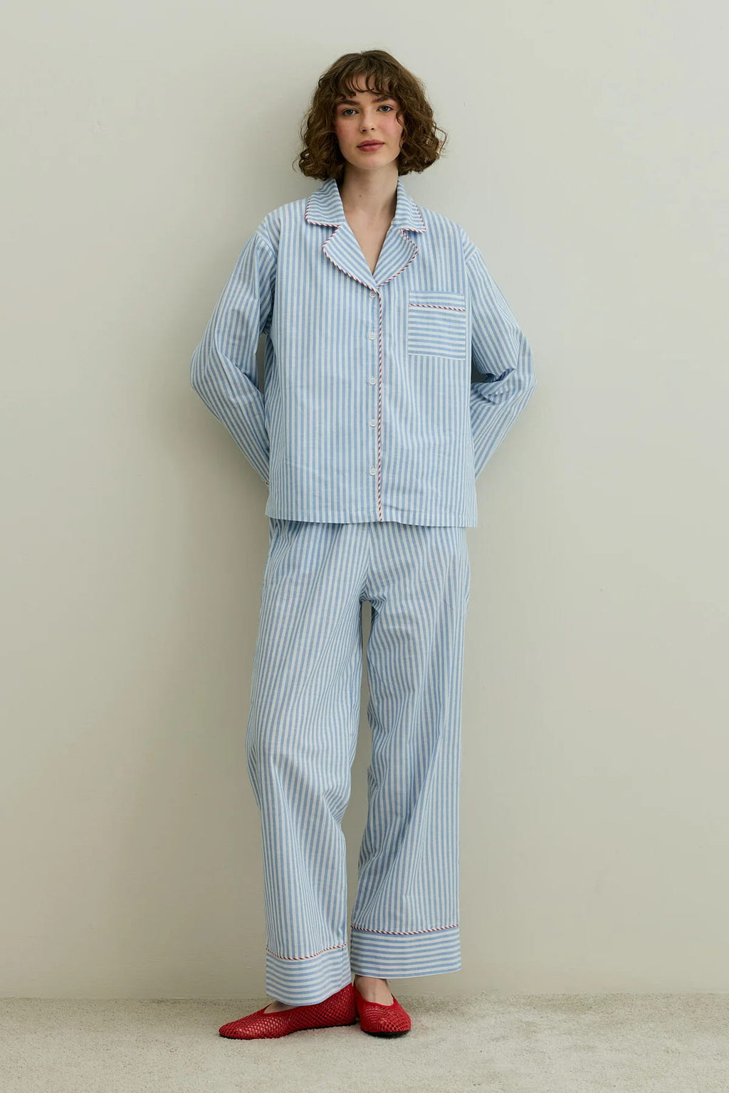 Blue Striped Pijama Suit
