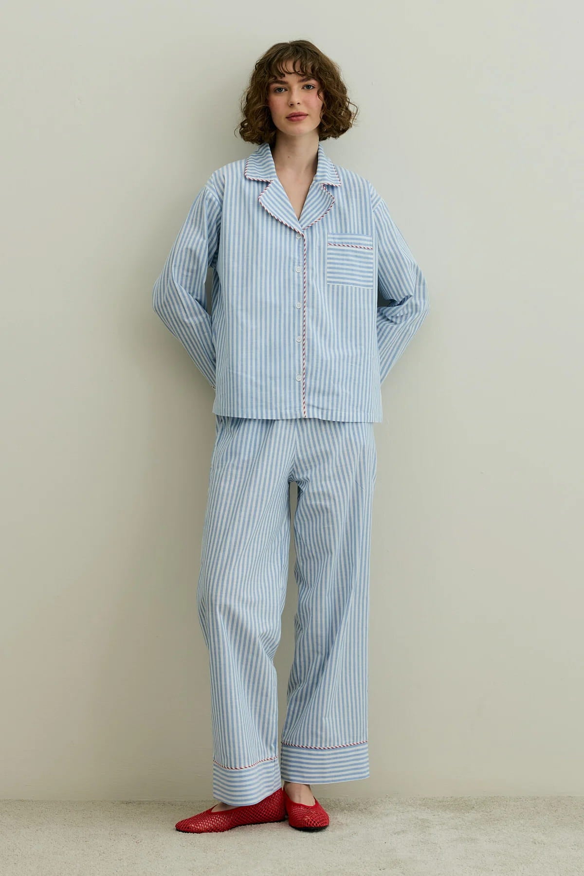 Blue Striped Pijama Suit