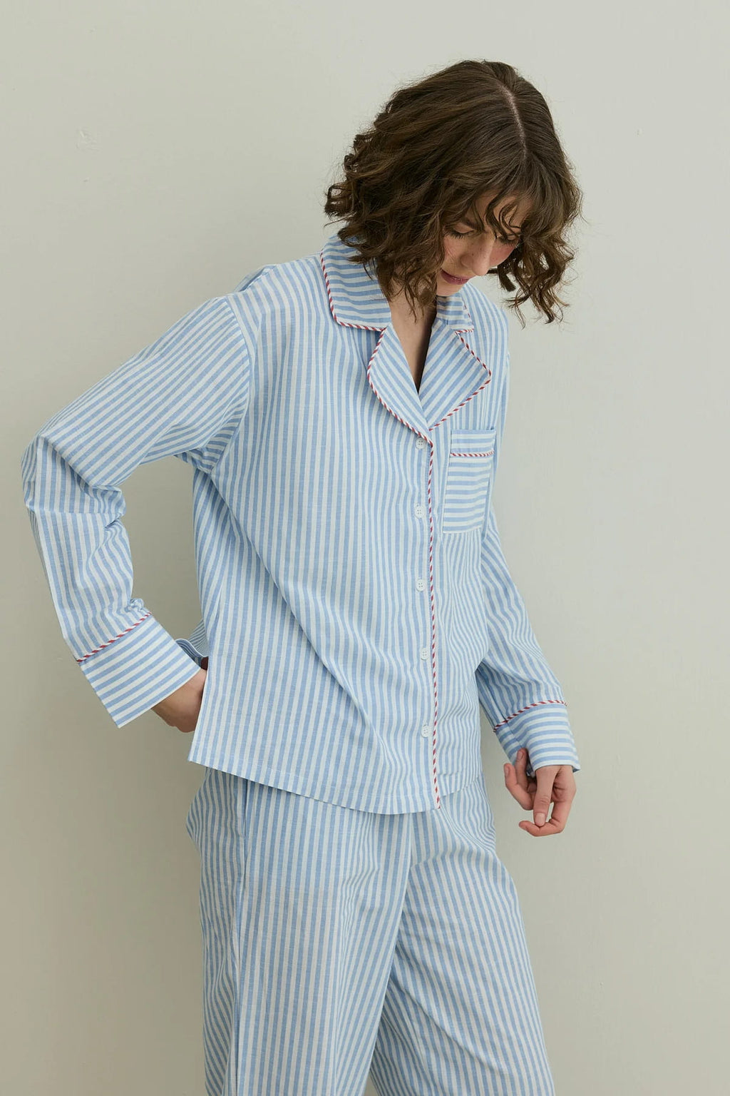 Blue Striped Pijama Suit