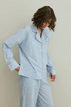 Blue Striped Pijama Suit