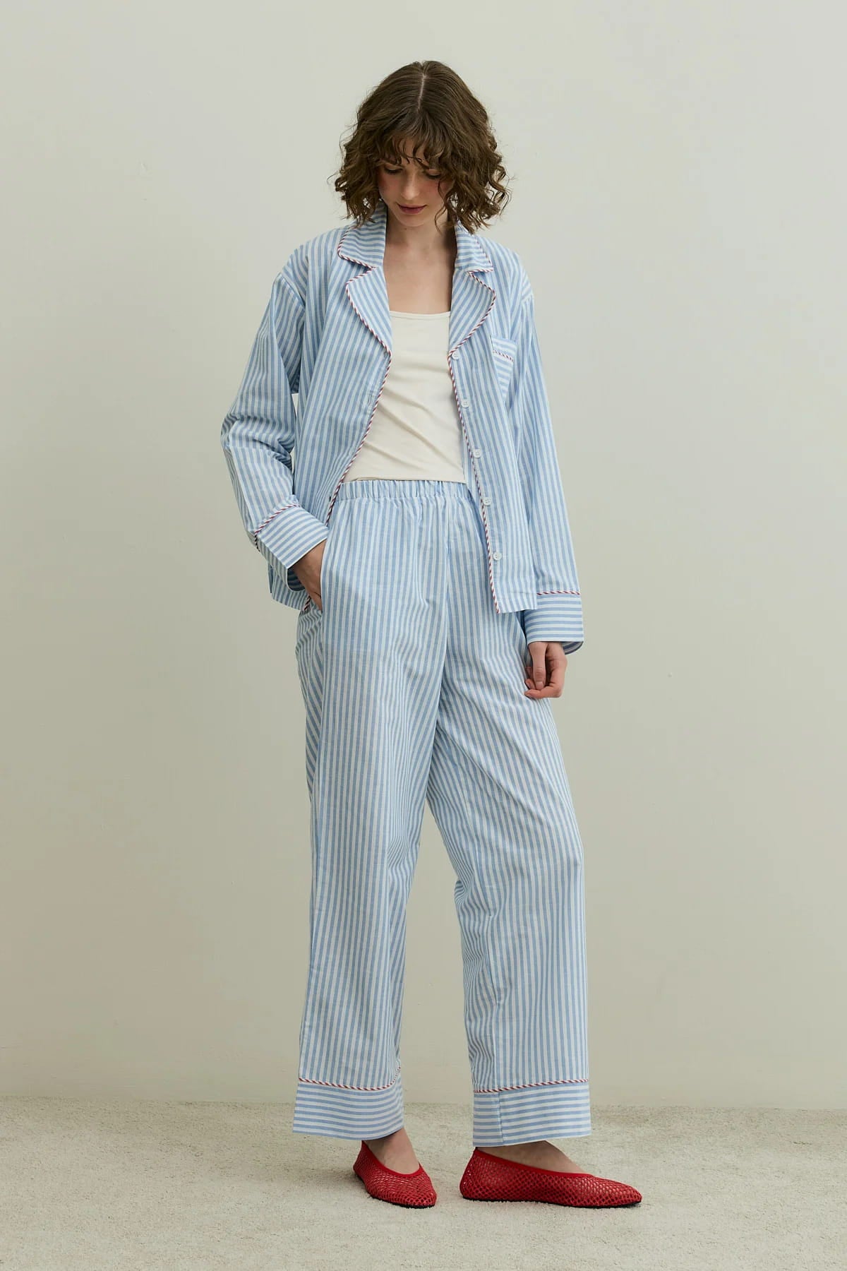 Blue Striped Pijama Suit