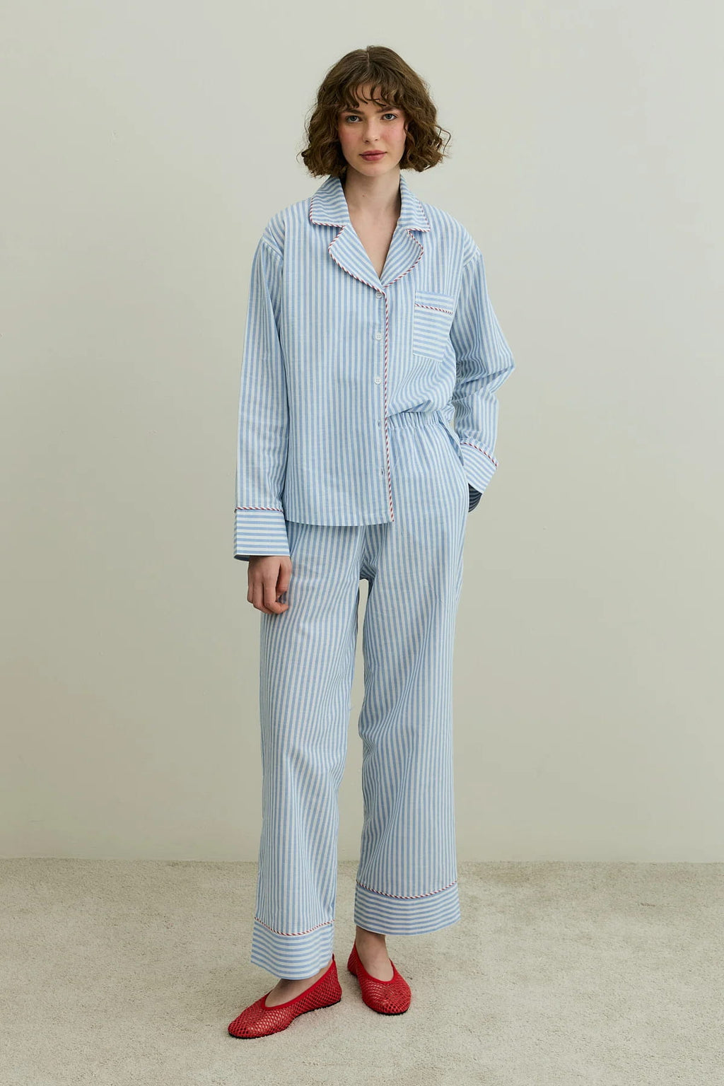 Blue Striped Pijama Suit