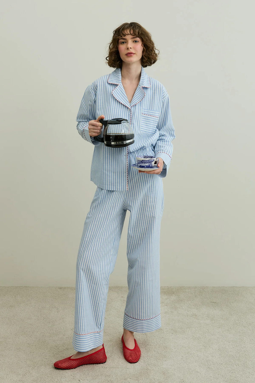 Blue Striped Pijama Suit