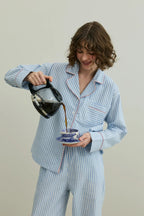 Blue Striped Pijama Suit