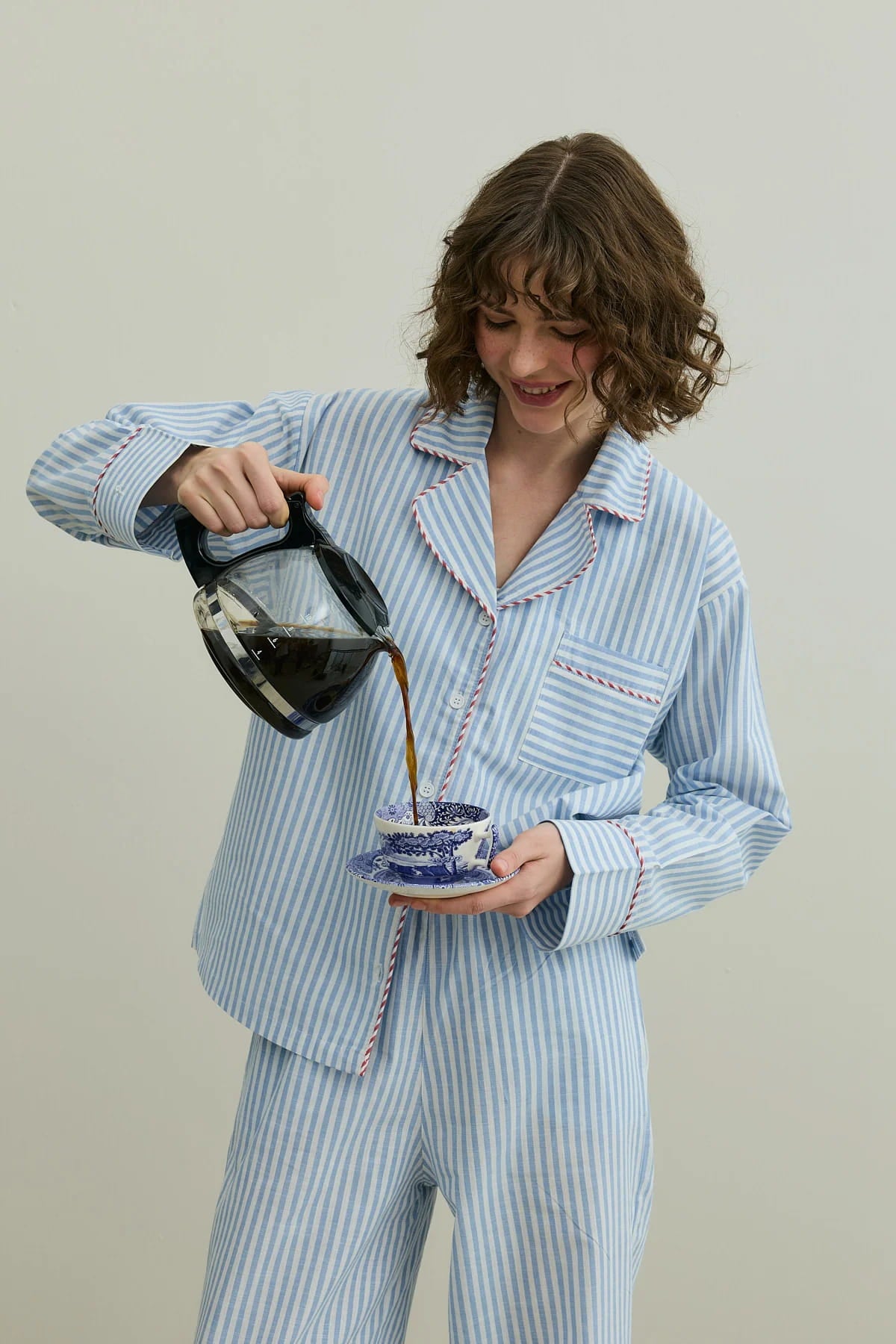 Blue Striped Pijama Suit