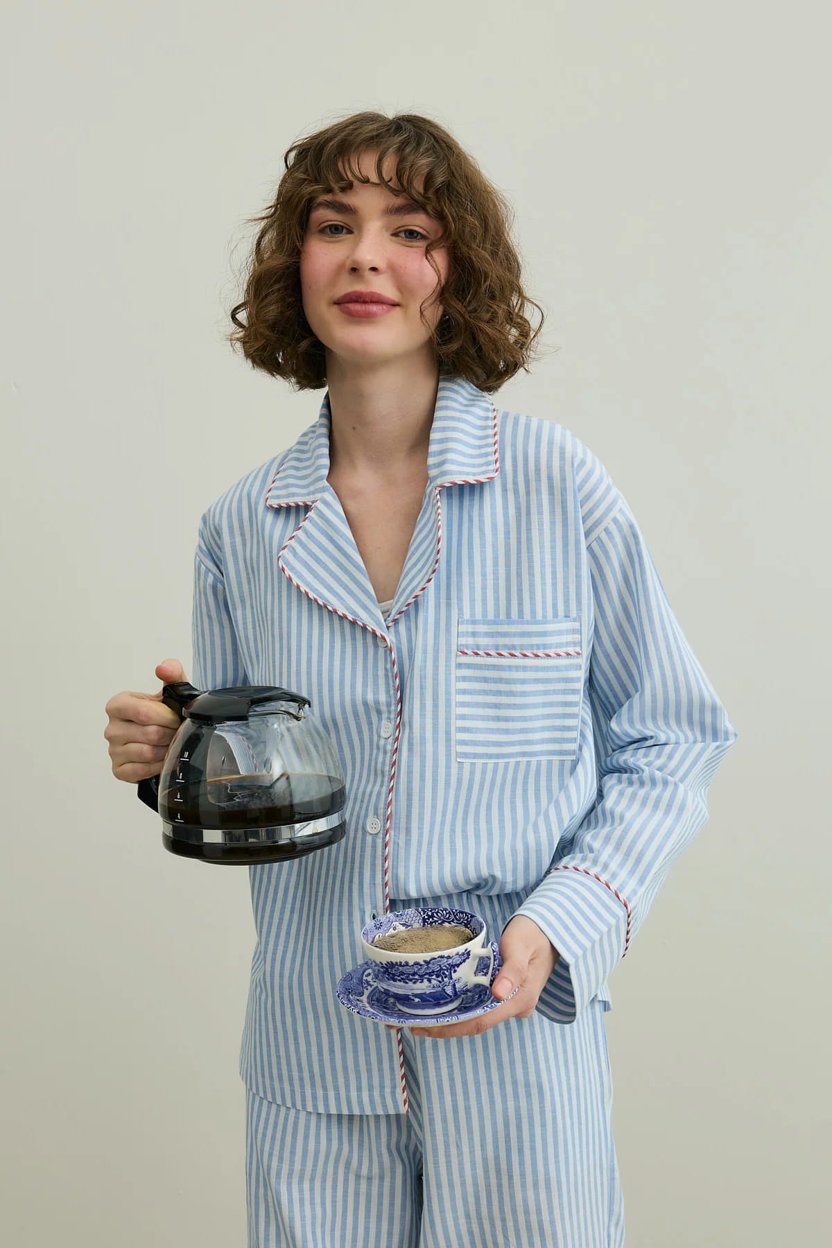 Blue Striped Pijama Suit