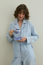 Blue Striped Pijama Suit
