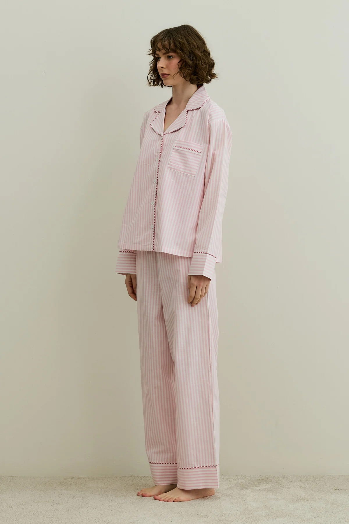 Pink Striped Pijama Suit