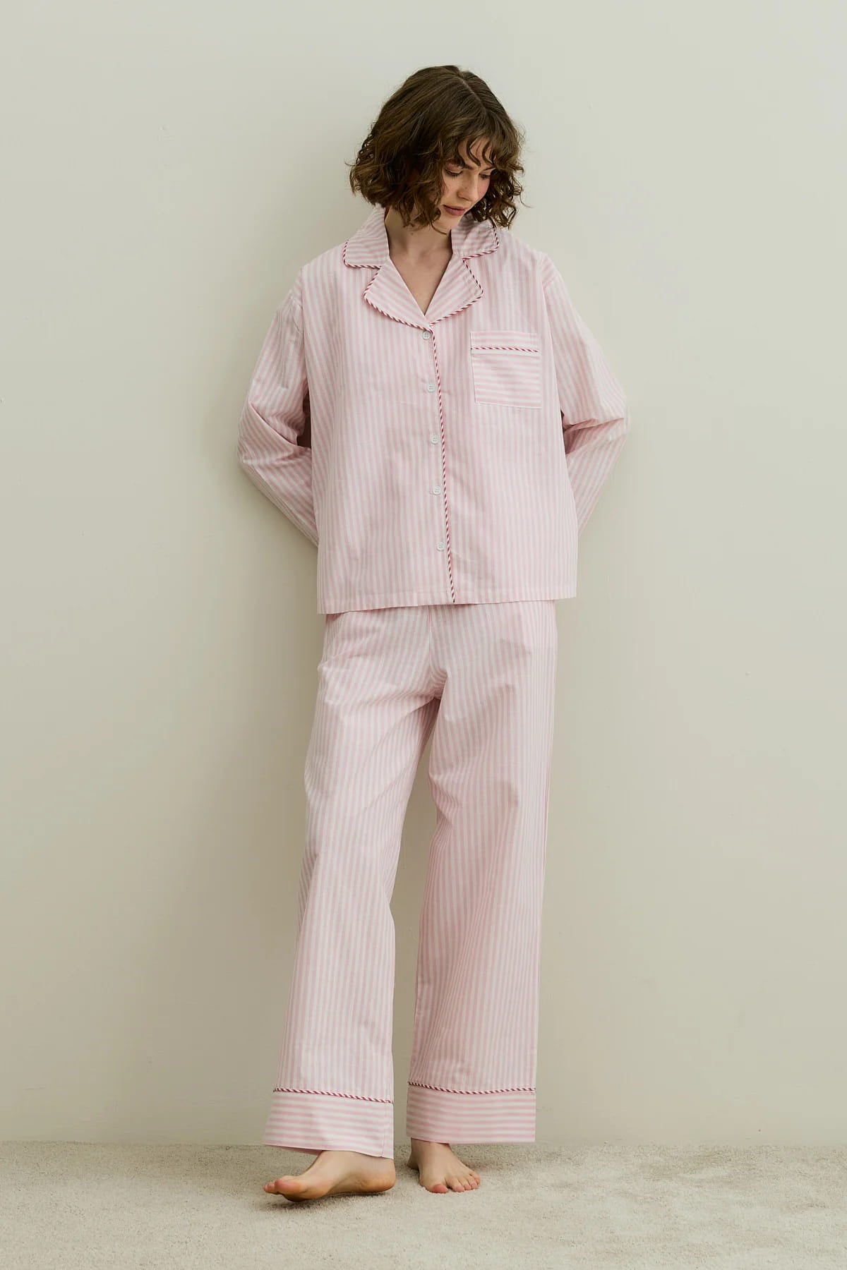 Pink Striped Pijama Suit