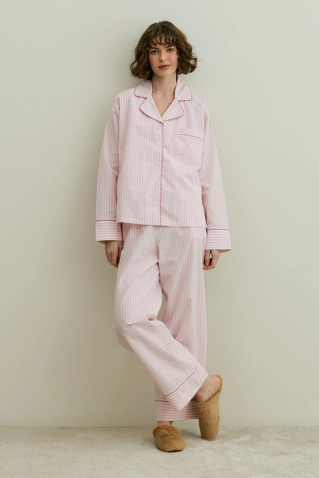 Pink Striped Pijama Suit