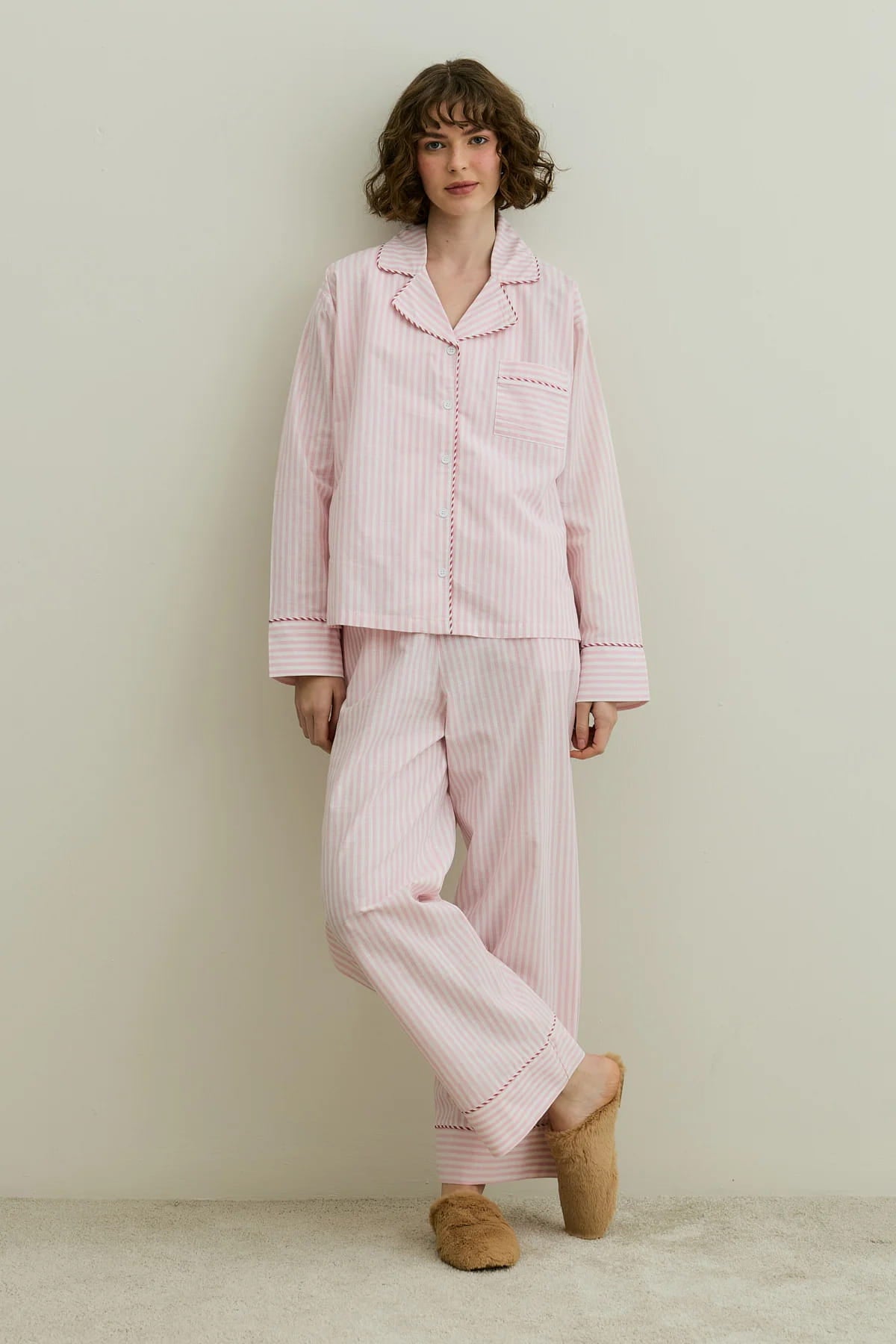 Pink Striped Pijama Suit
