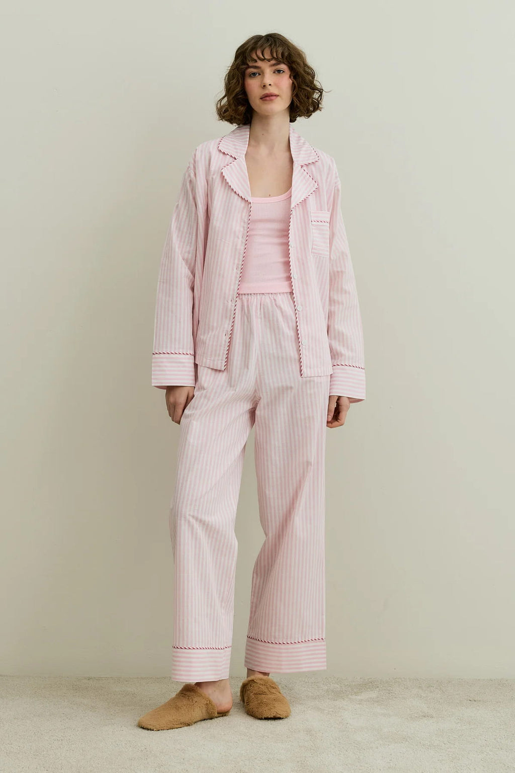 Pink Striped Pijama Suit