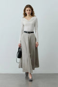 Gray Godet Skirt