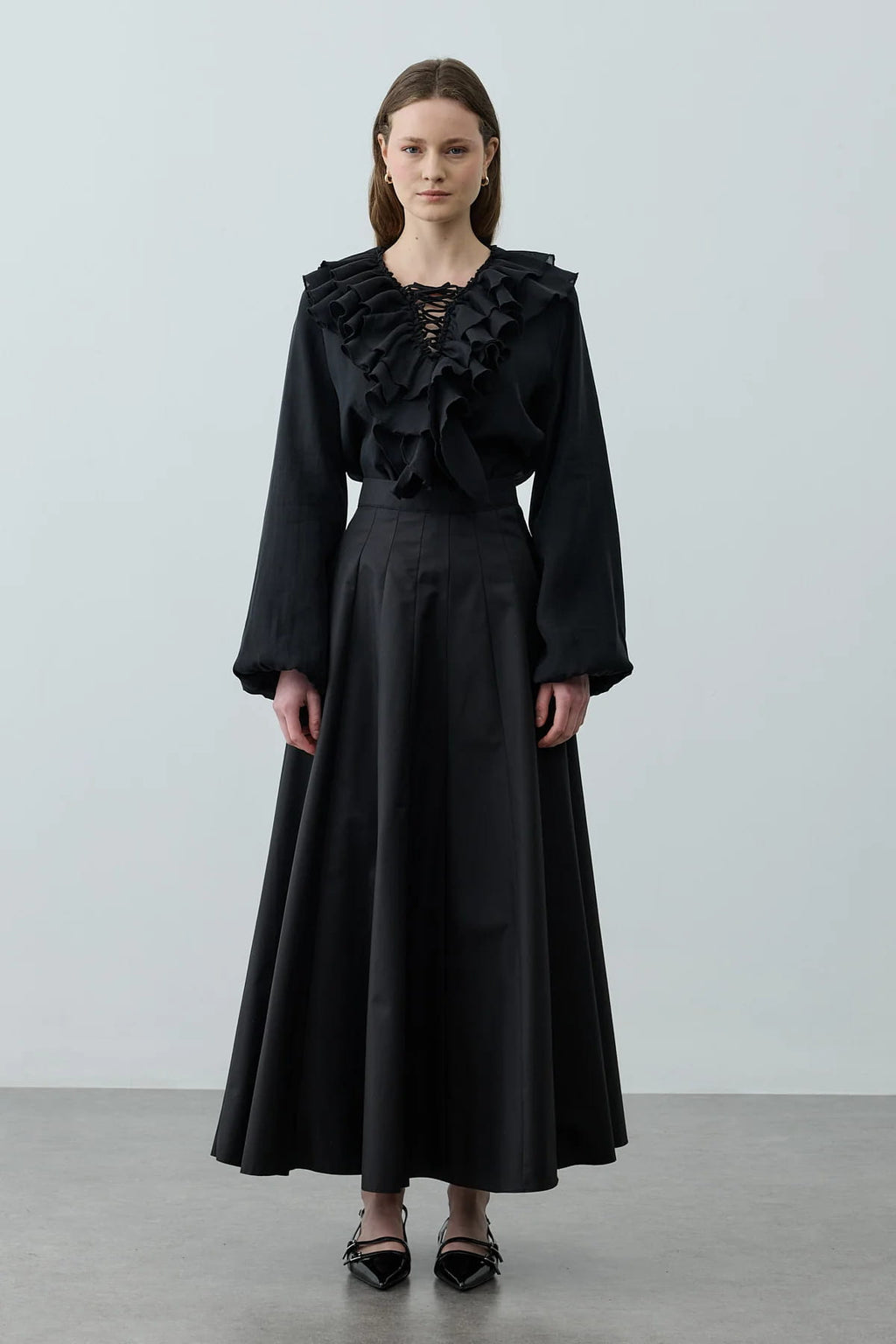 Black Godet Skirt