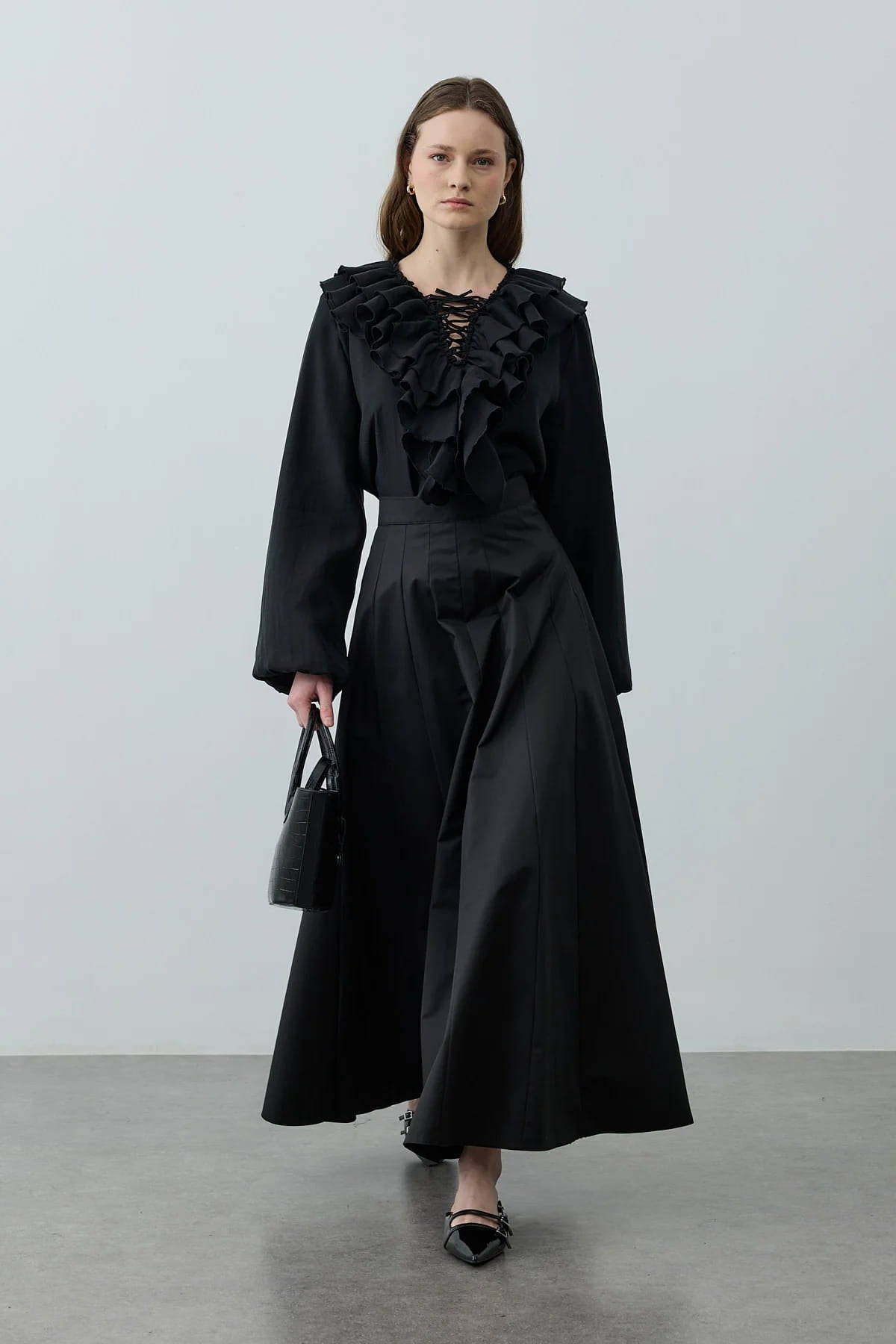 Black Godet Skirt