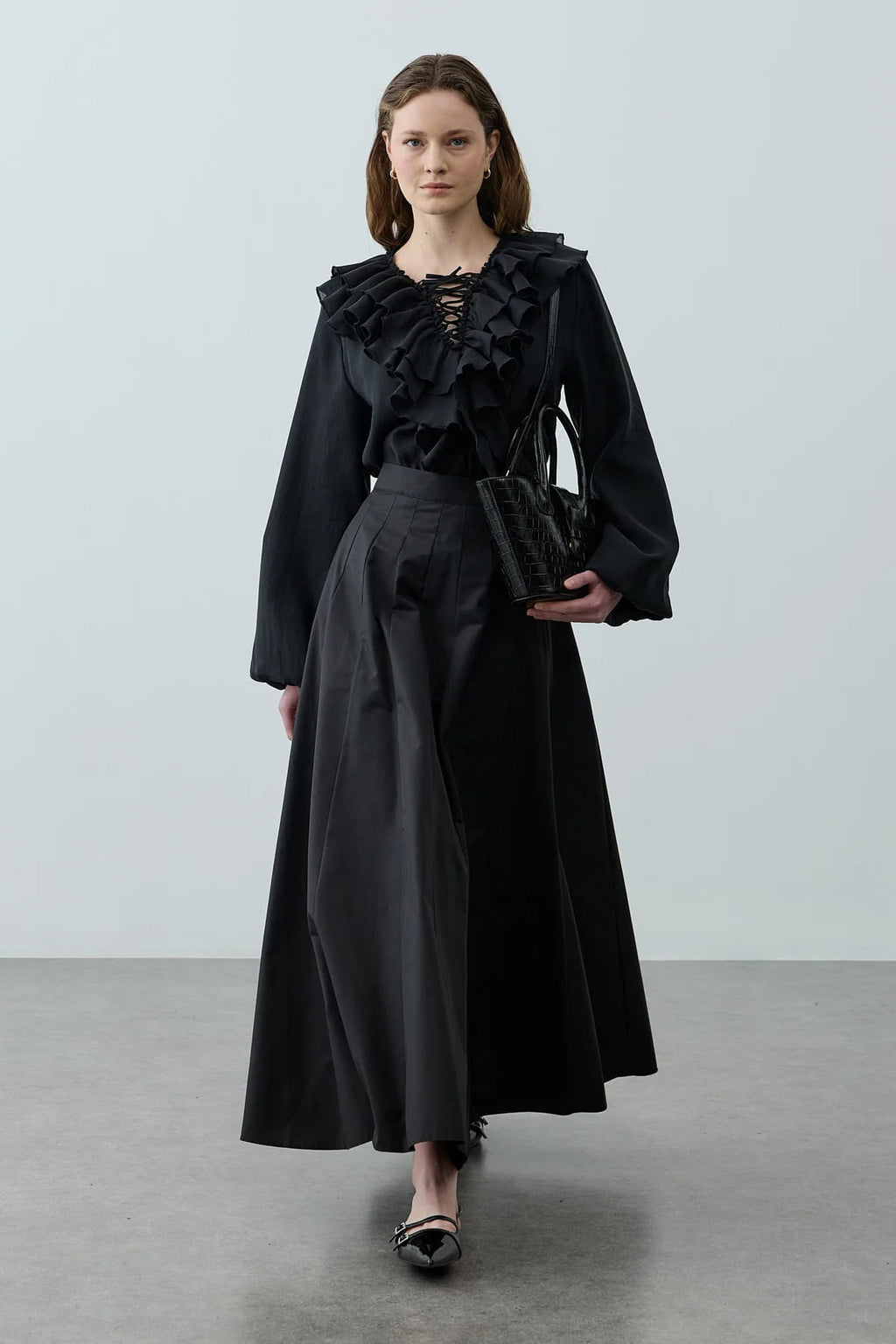 Black Godet Skirt