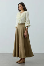 Green Godet Skirt