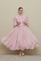 Light pink flounced detail suit