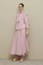 Light pink flounced detail suit