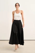 Black Flared Trousers Skirt