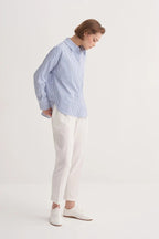 Ecru Striped Poplin Shirt