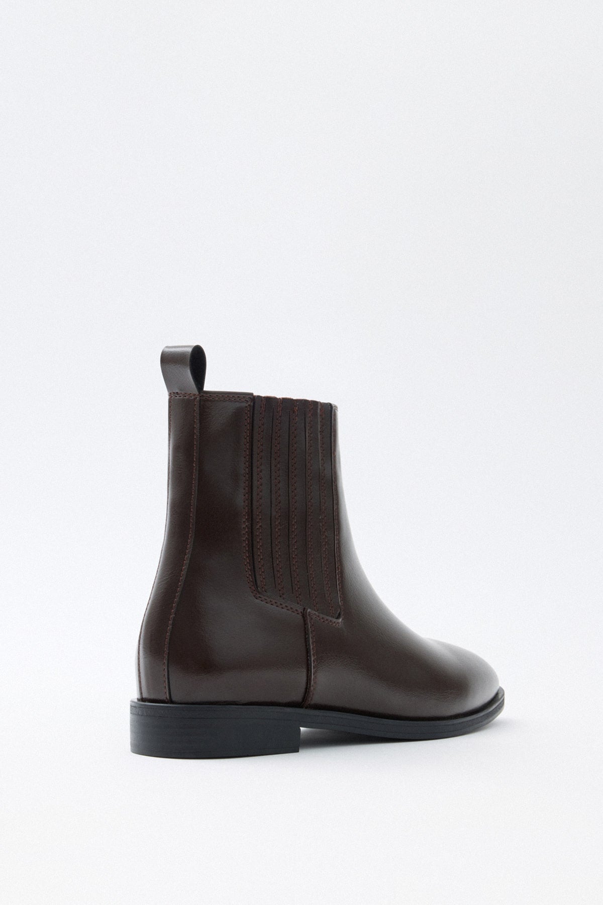 Dark brown elastic ankle boots